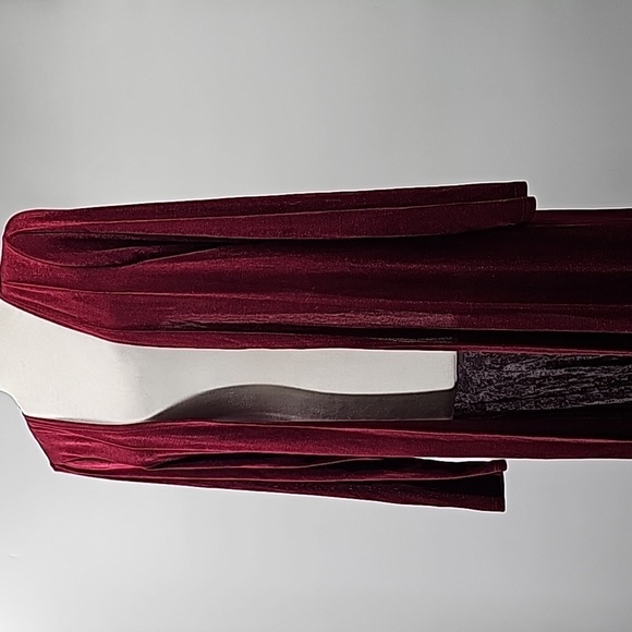 Ashley Stewart Long Maxi Duster Cardigan Liteweight Burgundy Wine Color - Picture 9 of 14